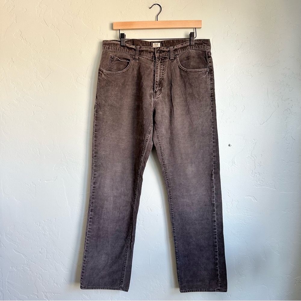 J. Crew Men Corduroy Straight Leg Charcoal Gray Pants Size 34W 32L EUC Preppy